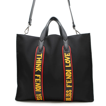 FENDI 2wayTote Bag Black/Khaki7VA390 Nylon Leather