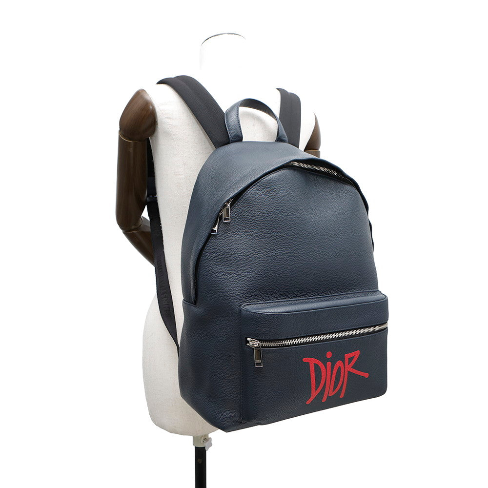 Dior Backpack StÃ¼ssy collaboration Navy Leather