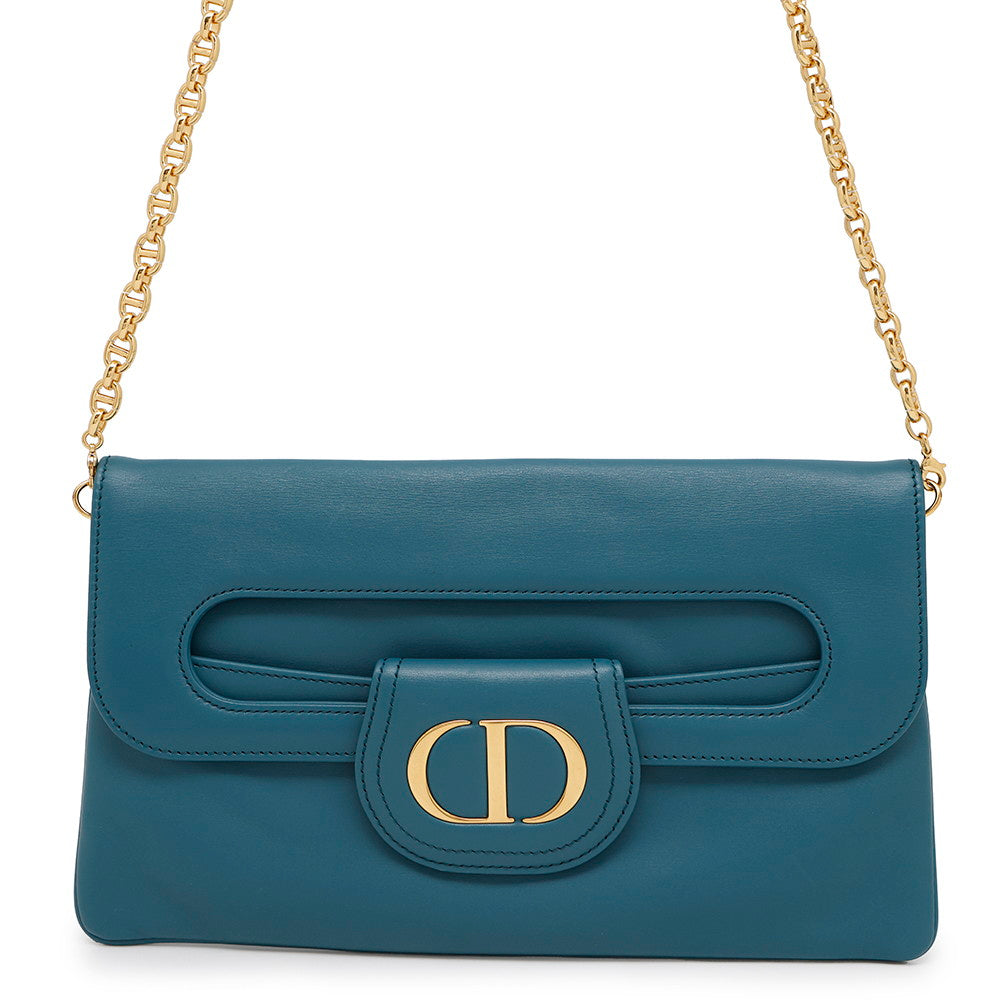 Dior Caro ChainShoulder Clutch Bag BlueM8641U Leather