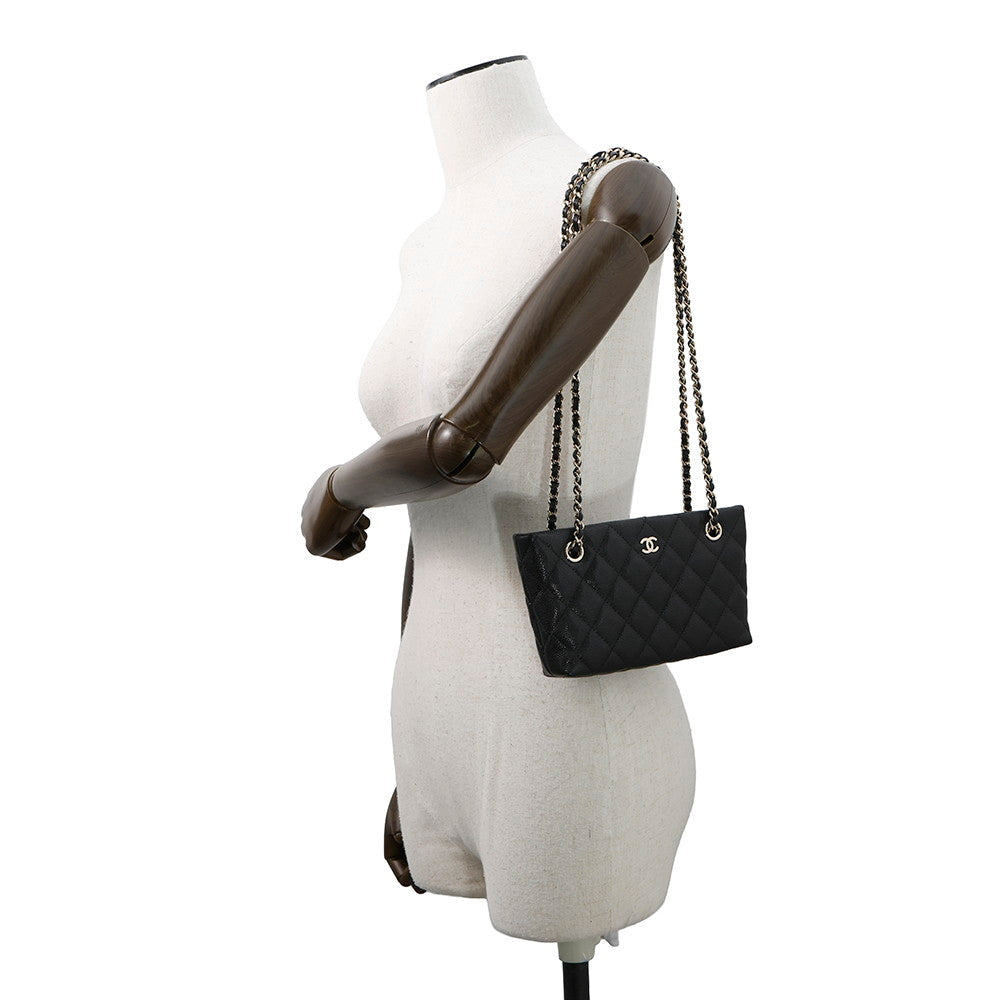 CHANEL Timeless Classics Line ChainClutch Bag BlackAP4423 Caviar Leather
