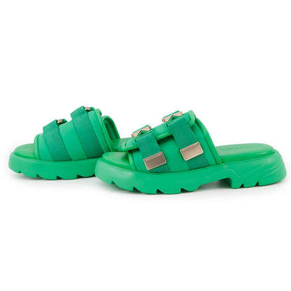 Bottega Veneta Flash Sandals with Double Belt Parakeet690034 Rubber Size 45