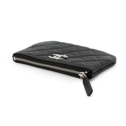 CHANEL Matelasse Star CC Logo Zip Pouch Coin Purse BlackAP4811 Soft Caviar Leather/Rhinestone