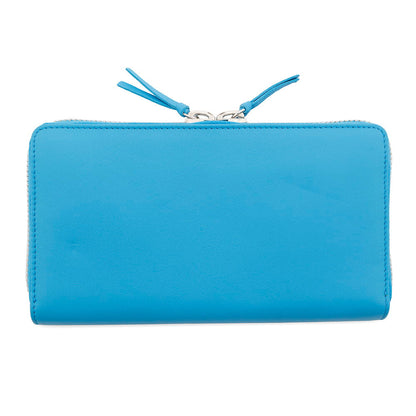 BALENCIAGA Paper Continental Zip Around Wallet, Long Cloth Light Blue381226 Leather
