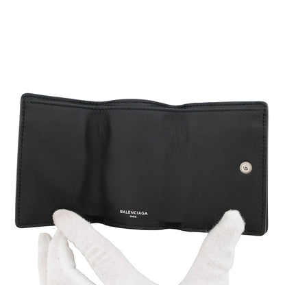 BALENCIAGA Everyday Tri-fold Wallet Black505055 Leather