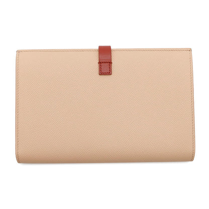 CELINE Multi-function Bifold Wallet Beige/Red104873 Leather