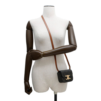 CELINE Triomphe Claude Shoulder Bag Tan10I512DQB PVC Leather Size Mini