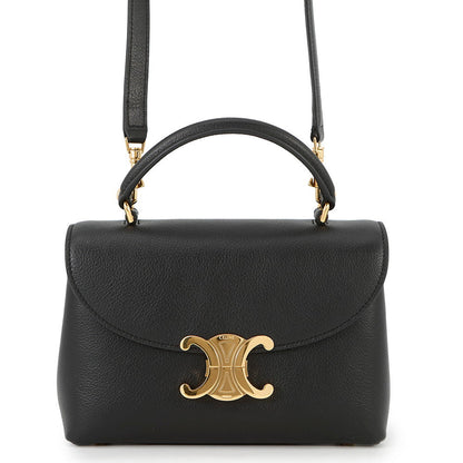 CELINE Teen Nino 2-Way Handbag Black118113FXK.38NO Supple Grained Calf Leather