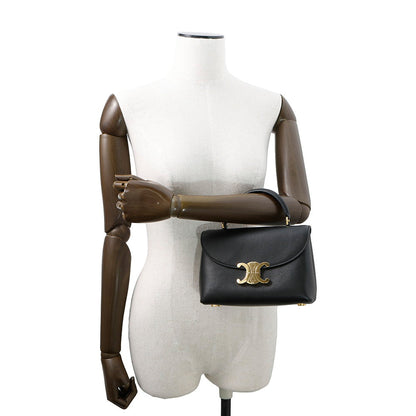 CELINE Teen Nino 2-Way Handbag Black118113FXK.38NO Supple Grained Calf Leather