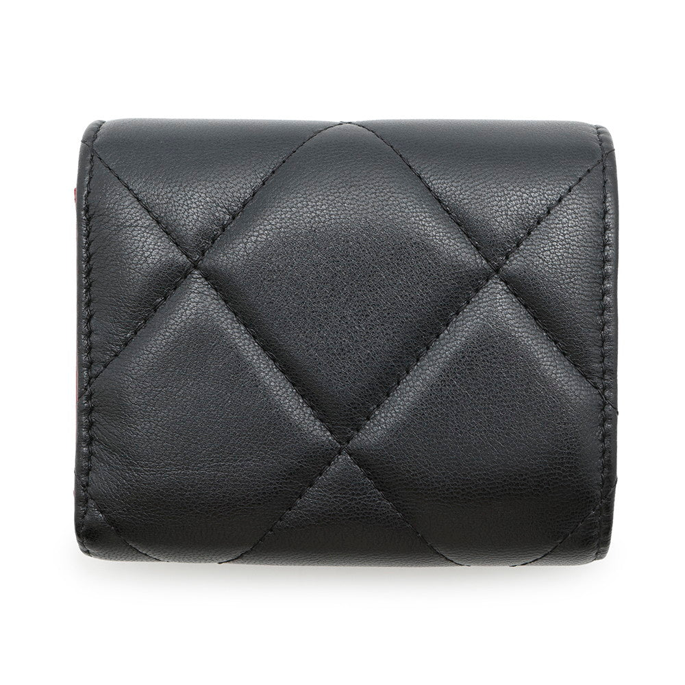 CHANEL 19 Flap Tri-fold Compact Wallet BlackAP1064 Lambskin