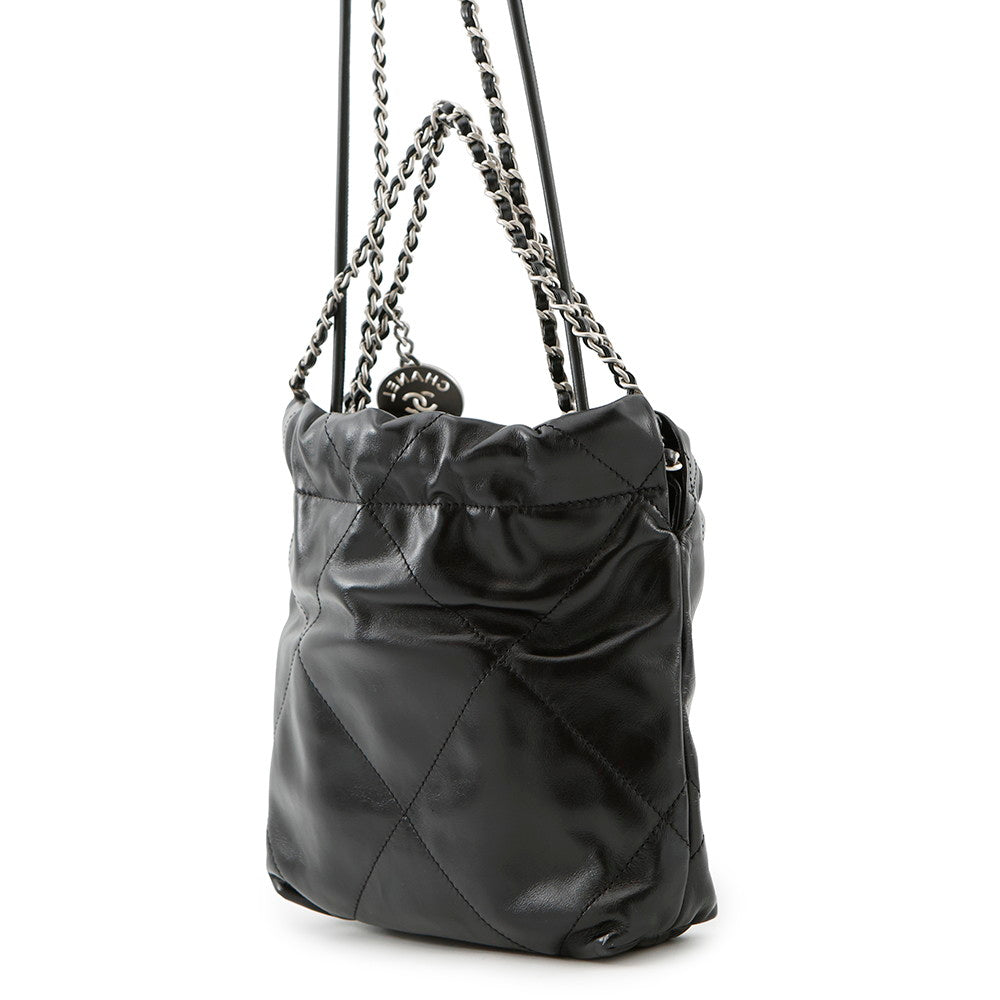 CHANEL CHANEL22 ChainShoulder Bag BlackAS3980 Shiny Calf Leather Size Mini
