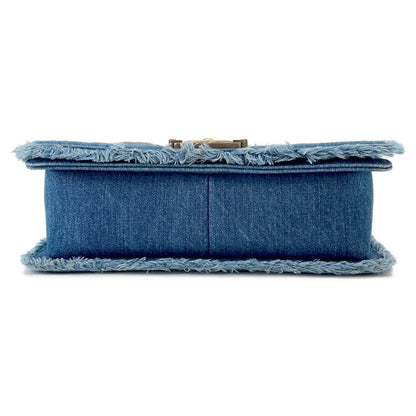CHANEL Boy Chanel Patchwork ChainShoulder Bag BlueA92867 Denim