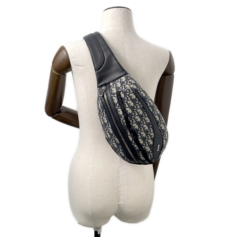 Dior Scarab Oblique Shoulder Crossbody Bag Beige/Black1ESBO040YKY Canvas Leather