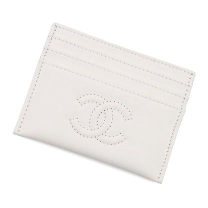 CHANEL CC Logo Card Case 24/25 Year MÃ©tiers d'Art Collection WhiteAP4706 Caviar Leather