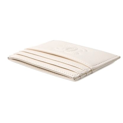 CHANEL CC Logo Card Case 24/25 Year MÃ©tiers d'Art Collection WhiteAP4706 Caviar Leather