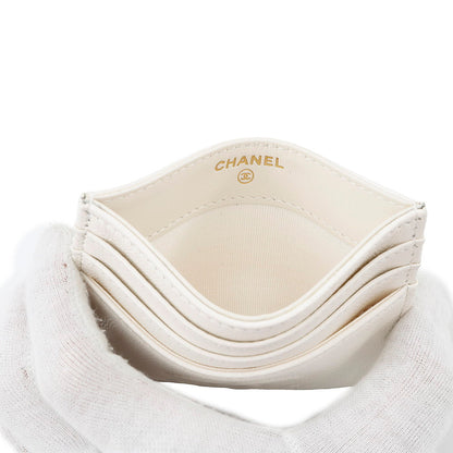 CHANEL CC Logo Card Case 24/25 Year MÃ©tiers d'Art Collection WhiteAP4706 Caviar Leather