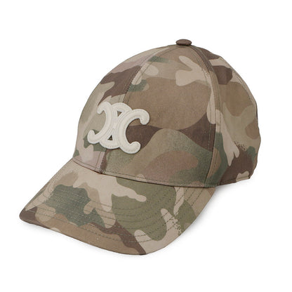 CELINE Triomphe cap Size M Khaki/Multicolor2AUT6305U Cotton100%