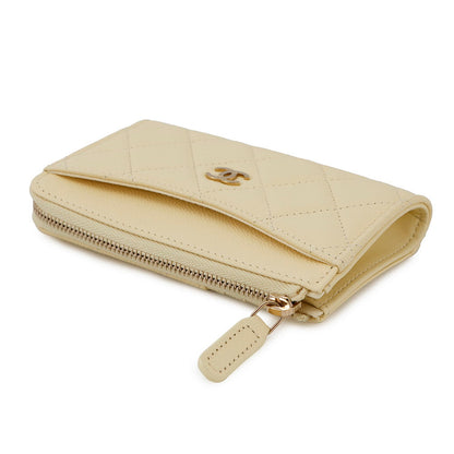 CHANEL Coin purse Matelasse CC Logo LimeAP3179 Caviar Leather