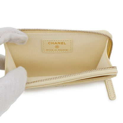 CHANEL Coin purse Matelasse CC Logo LimeAP3179 Caviar Leather
