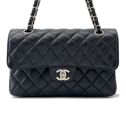 CHANEL Matelasse ChainShoulder Bag BlackA01113 Caviar Leather Size 23