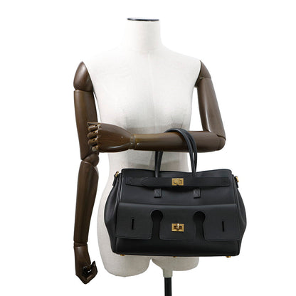 BALENCIAGA Bel Air Carryall Black812545 Smooth Calf Leather Size Small