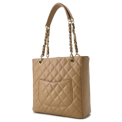 CHANEL PST ChainTote Bag BeigeA50994 Caviar Leather