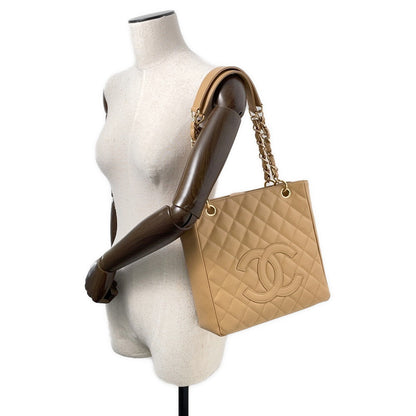 CHANEL PST ChainTote Bag BeigeA50994 Caviar Leather