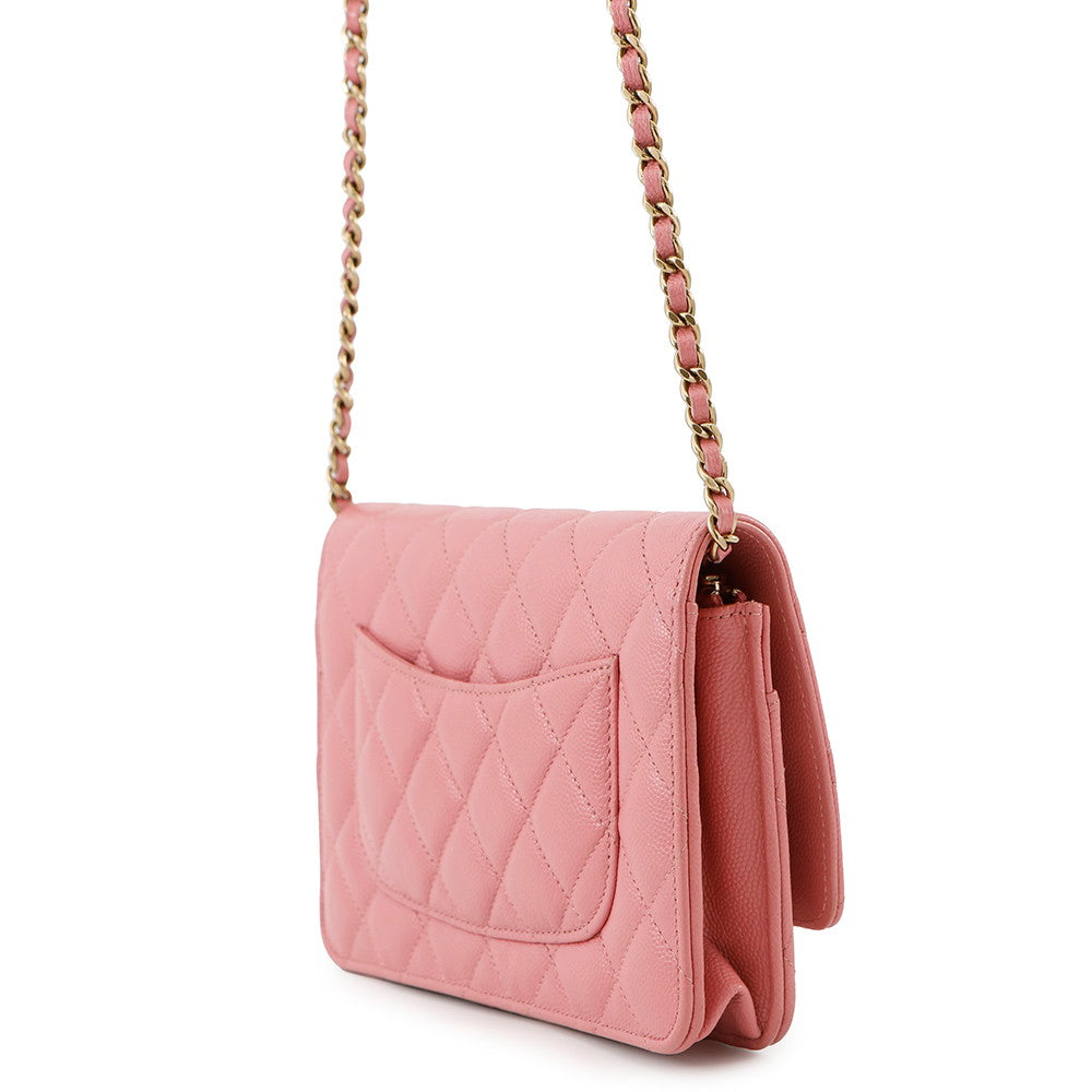 CHANEL Chain wallet PinkAP0250 Caviar Leather