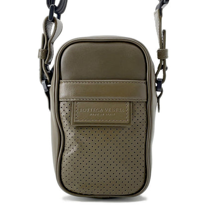 Bottega Veneta Leggero Punching Shoulder Pouch Khaki566214 Leather
