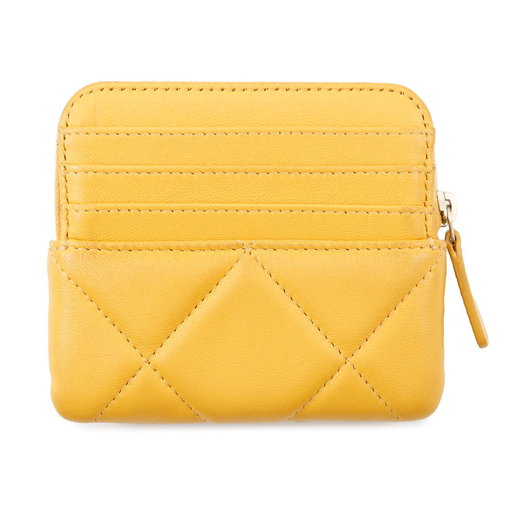 CHANEL CHANEL19 Coin purse YellowAP2086 Lambskin