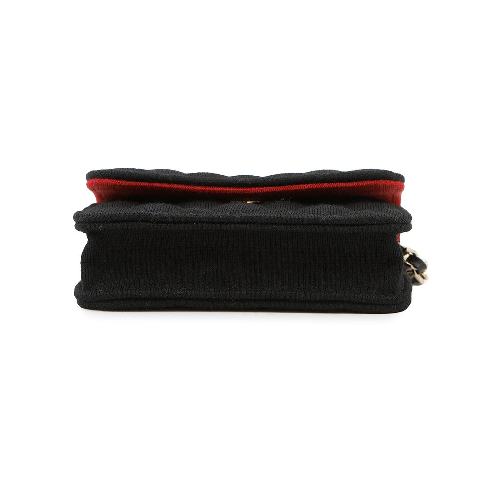 CHANEL Matelasse ChainShoulder Black Jersey Leather Size Mini mini