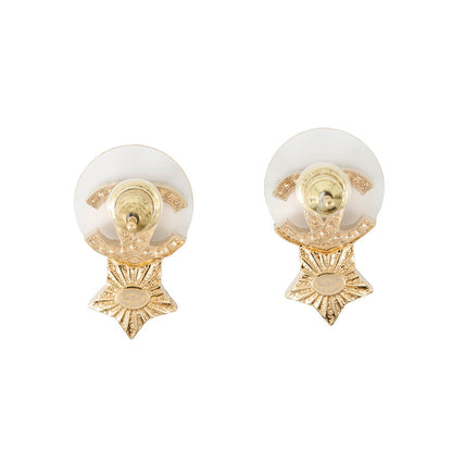 CHANEL CC Logo Rhinestone Earrings GoldABC823 Gold Plated Rhinestone