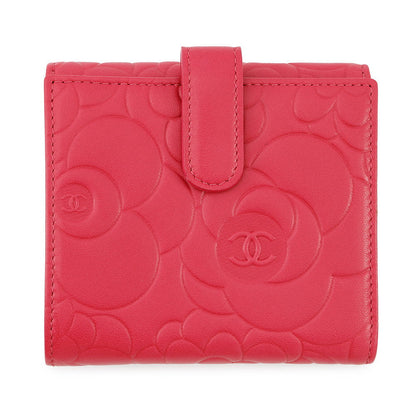 CHANEL Camellia W Hook Wallet Wallet Pink/PurpleA47422 Lambskin
