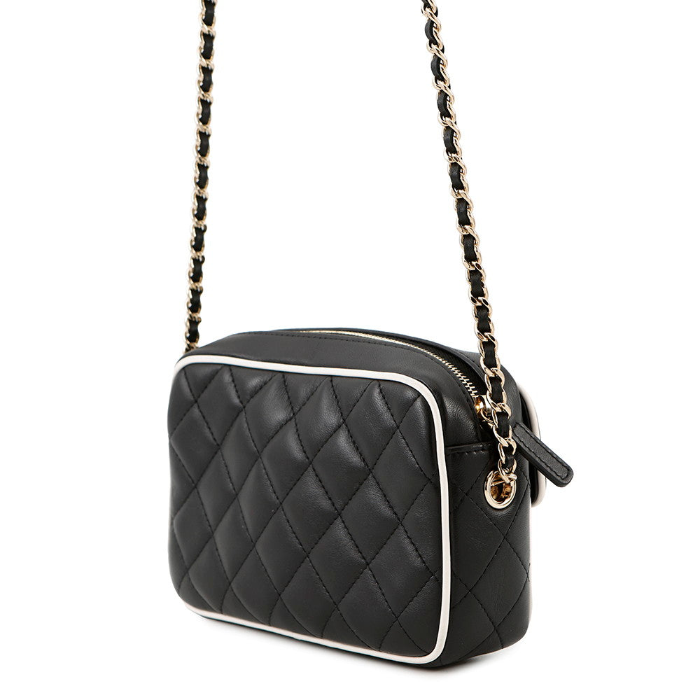 CHANEL Matelasse ChainClutch Bag Black/WhiteAP4516 Lambskin