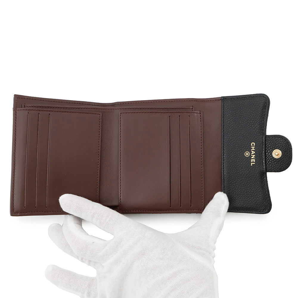 CHANEL Matelasse Classic Small Flap Wallet BlackAP0231 Caviar Leather
