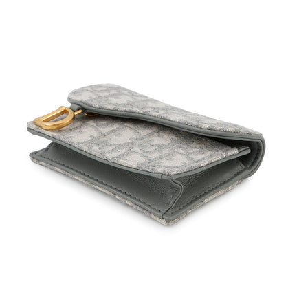 Dior Oblique Saddle Bloom Card Holder GrayS5611CTZQ Canvas/Leather