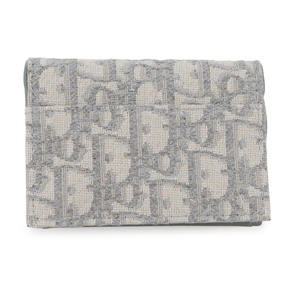 Dior Oblique Saddle Bloom Card Holder GrayS5611CTZQ Canvas/Leather