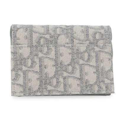 Dior Oblique Saddle Bloom Card Holder GrayS5611CTZQ Canvas/Leather