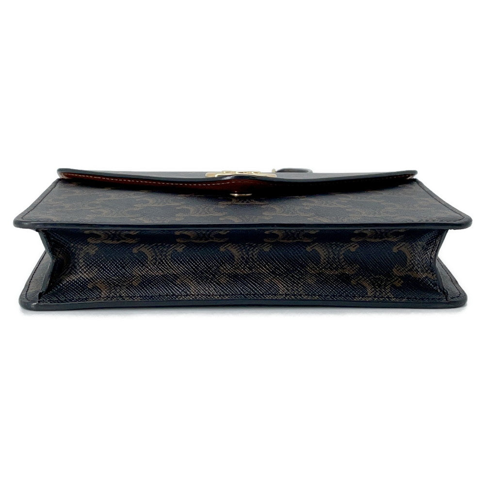 CELINE CELINE Chain Wallet Black/Brown10F822CZT PVC/Leather
