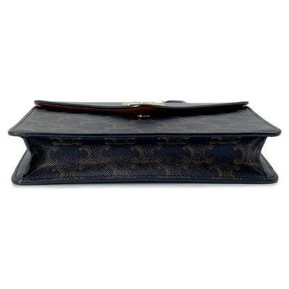 CELINE CELINE Chain Wallet Black/Brown10F822CZT PVC/Leather