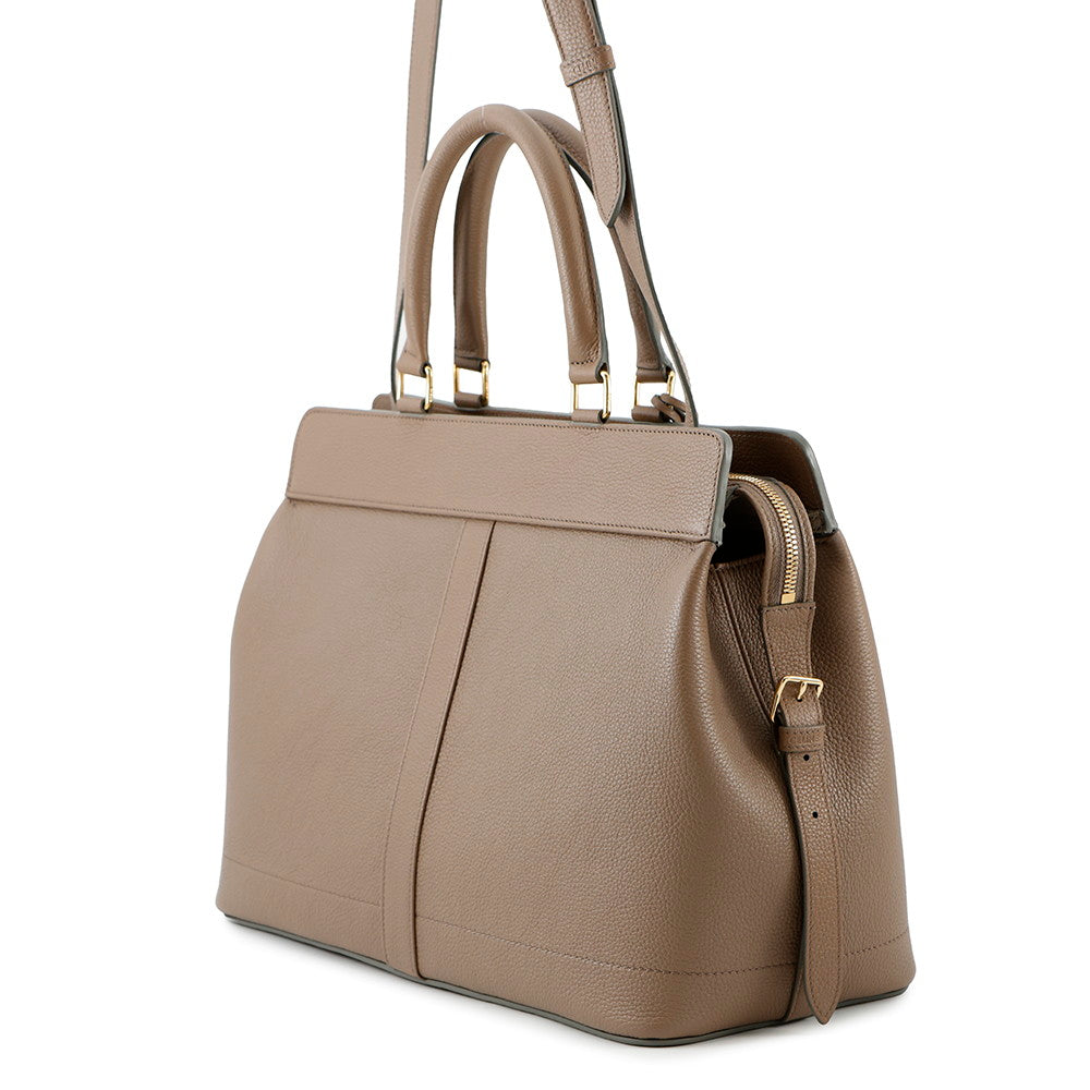CELINE Cabas de France 2-Way Handbag Greige192663 Leather Size Medium