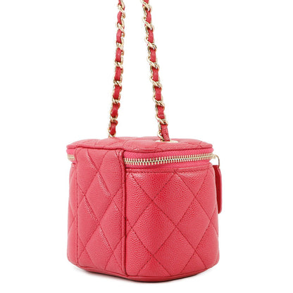 CHANEL Matelasse Mini Vanity Chain Shoulder Bag PinkAP1340 Caviar Leather