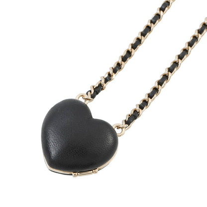 CHANEL CC Logo Mirror Necklace BlackAB9463 Lambskin
