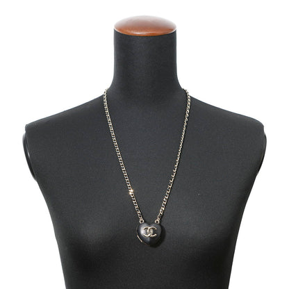 CHANEL CC Logo Mirror Necklace BlackAB9463 Lambskin