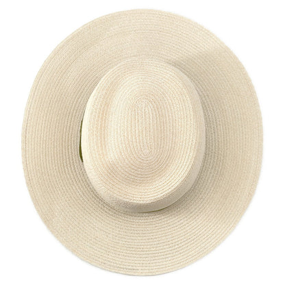 CHANEL CC Logo Ribbon Straw Hat Size M Beige/Khaki Abaca 78% Cotton 22%