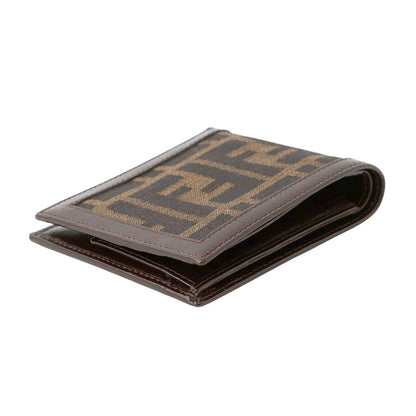 FENDI Zucca Pattern Bifold Wallet Brown Canvas/Leather