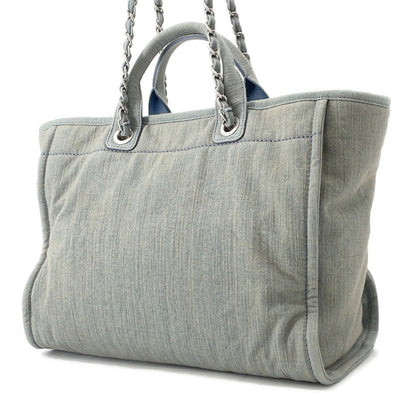 CHANEL Deauville 2WAYTote Bag Light BlueA66941 Denim Size GM