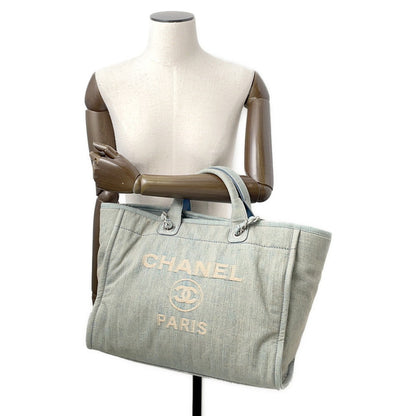 CHANEL Deauville 2WAYTote Bag Light BlueA66941 Denim Size GM