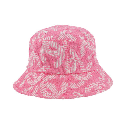 CHANEL CC Logo Tweed Bucket Hat Size M PinkAA9768 Nylon70% Silk18% Cotton12%