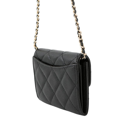 CHANEL Matelasse Chain wallet BlackAP0238 Caviar Leather