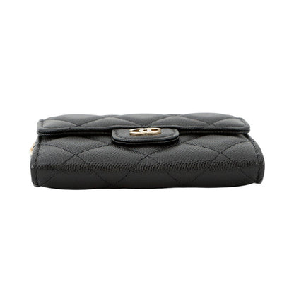 CHANEL Matelasse Chain wallet BlackAP0238 Caviar Leather